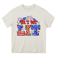 Cream Let's get lit 4th of July Heavy Core Tee - Neo Western