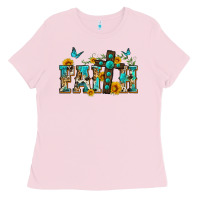 Bubblegum Pink western faith Ladies Tee - Zillion Design Studio