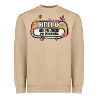 Mushroom ask me about my pronouns Heavyweight Sweatshirt - MaliasSmallBusiness