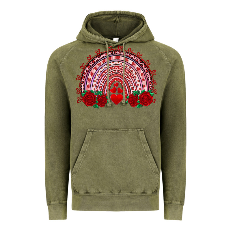 Valentine's Day Rainbow With Roses Vintage Hoodie by AdoDesignShop | Teevron