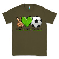 Army Green peace love soccer Classic Tee - AdoDesignShop