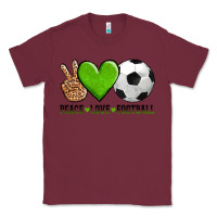 Burgundy peace love soccer Classic Tee - AdoDesignShop