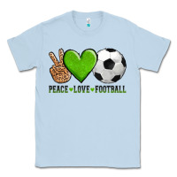 Dusty Blue peace love soccer Classic Tee - AdoDesignShop