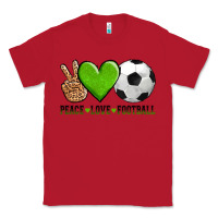 Red peace love soccer Classic Tee - AdoDesignShop