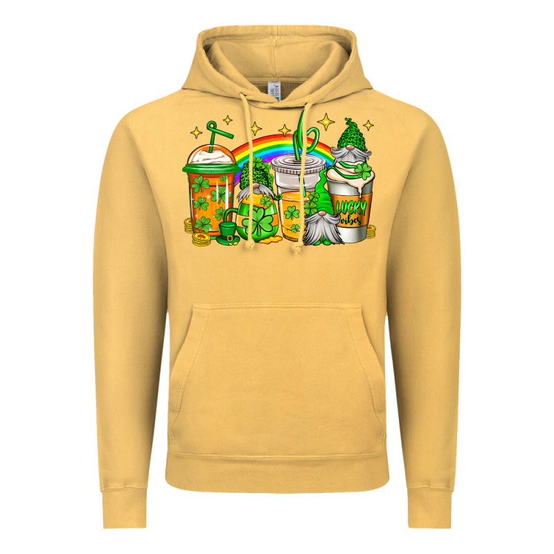 St Patricks Day Gnomes Coffee Cups Vintage Hoodie by Jasminsmagicworld | Teevron