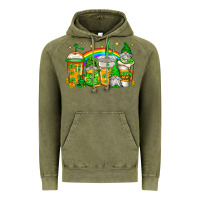 Vintage Olive st patricks day gnomes coffee cups Vintage Hoodie - Jasminsmagicworld
