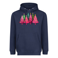 Navy christmas tress with lights Heavyweight Hoodie - texasbilliewilder