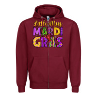 Burgundy little miss mardi gras Zipper Hoodie - LillyAllenDesigns