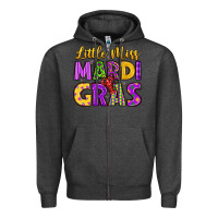 Charcoal Heather little miss mardi gras Zipper Hoodie - LillyAllenDesigns