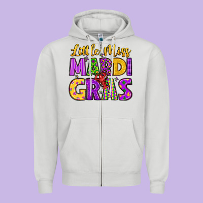 Little Miss Mardi Gras Zipper Hoodie Designed By Lillyallendesigns