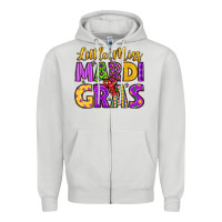 Dove Grey little miss mardi gras Zipper Hoodie - LillyAllenDesigns