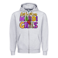 Heather Grey little miss mardi gras Zipper Hoodie - LillyAllenDesigns