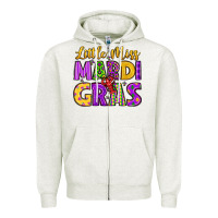 Oatmeal Heather little miss mardi gras Zipper Hoodie - LillyAllenDesigns