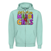 Seafoam little miss mardi gras Zipper Hoodie - LillyAllenDesigns