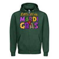 Sports Green little miss mardi gras Zipper Hoodie - LillyAllenDesigns