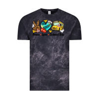 Cloud Black peace love school bus Vintage Tee - NancyCooperArtShop