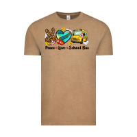 Vintage Coffee peace love school bus Vintage Tee - NancyCooperArtShop