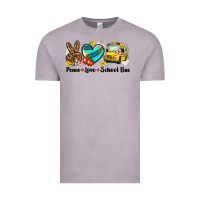 Vintage Zinc peace love school bus Vintage Tee - NancyCooperArtShop