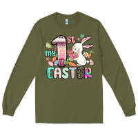 Army Green my first easter Long Sleeve Tee - MaliasSmallBusiness