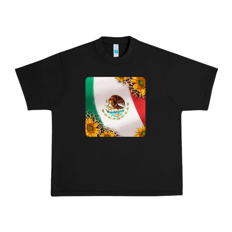 Mexican Flag Sunflowers And Leopard Coaster Urban Heavy Tee by Jasminsmagicworld | Teevron