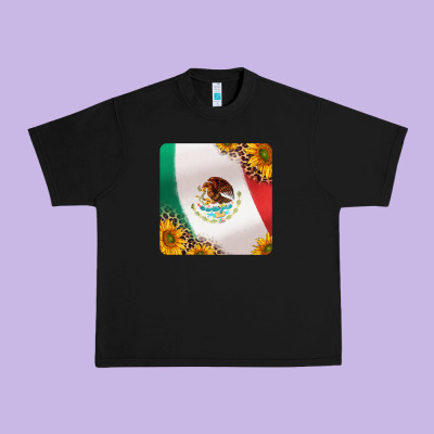 Mexican Flag Sunflowers And Leopard Coaster Urban Heavy Tee Designed By Jasminsmagicworld