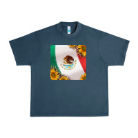Midnight Navy mexican flag sunflowers and leopard coaster Urban Heavy Tee - Jasminsmagicworld