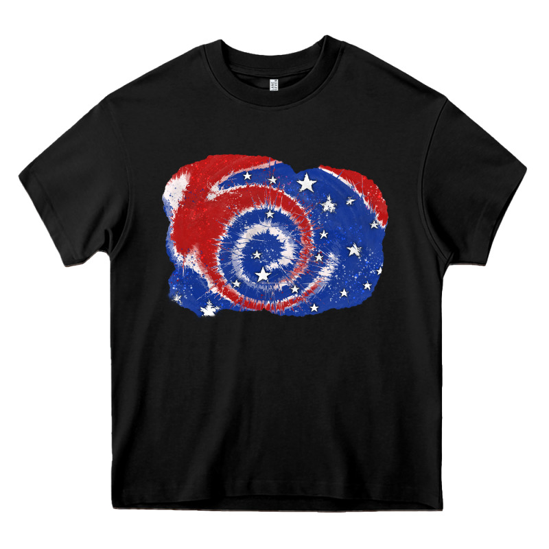 Patriotic Tie Dye Background 4th Of July Heavy Core Tee by CowGirlArtShop | Teevron