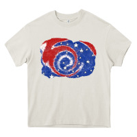 Cream Patriotic tie dye background 4th of july Heavy Core Tee - CowGirlArtShop