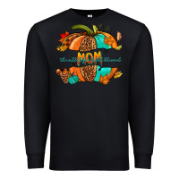Black thankful grateful blessed mom pumpkin Premium Sweatshirt - NancyCooperArtShop