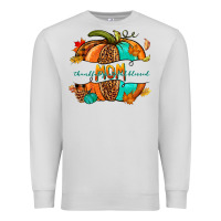 Dove Grey thankful grateful blessed mom pumpkin Premium Sweatshirt - NancyCooperArtShop