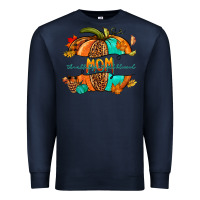 Navy thankful grateful blessed mom pumpkin Premium Sweatshirt - NancyCooperArtShop