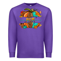 Purple thankful grateful blessed mom pumpkin Premium Sweatshirt - NancyCooperArtShop