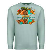 Seafoam thankful grateful blessed mom pumpkin Premium Sweatshirt - NancyCooperArtShop