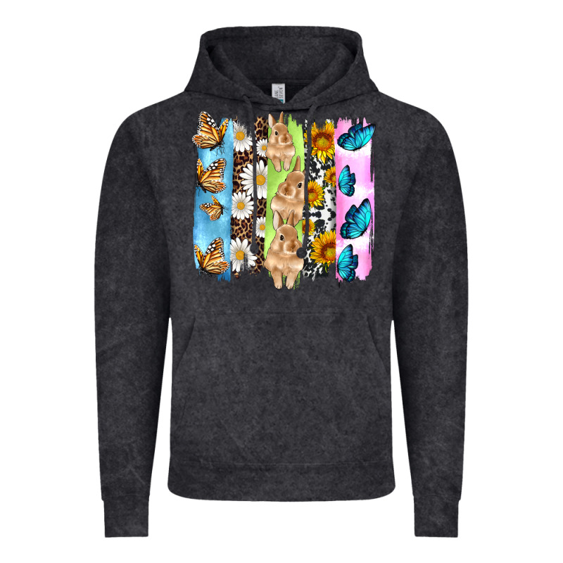 Easter Bunny Butterfly Daisy And Sunflower With Cowhide And  Leopard B Vintage Hoodie by Artiststas | Teevron