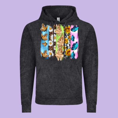 Easter Bunny Butterfly Daisy And Sunflower With Cowhide And  Leopard B Vintage Hoodie Designed By Artiststas