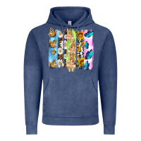 Vintage Denim easter bunny butterfly daisy and sunflower with cowhide and  leopard b Vintage Hoodie - Artiststas
