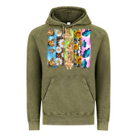 Vintage Olive easter bunny butterfly daisy and sunflower with cowhide and  leopard b Vintage Hoodie - Artiststas
