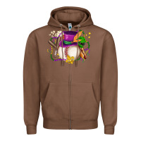 Chestnut mardi gras baseball Zipper Hoodie - LillyAllenDesigns