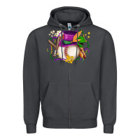 Smoke mardi gras baseball Zipper Hoodie - LillyAllenDesigns