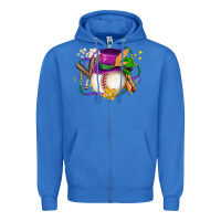 Mardi Gras Baseball Zipper Hoodie | Teevron