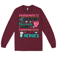 Burgundy pharmacy technicians Long Sleeve Tee - MaliasSmallBusiness