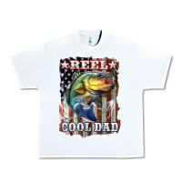 White Reel Cool Dad Bass Urban Heavy Tee - LillyAllenDesigns