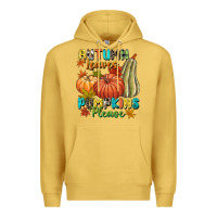 Antique Gold Autumn leaves pumpkins please Premium Hoodie - NancyCooperArtShop