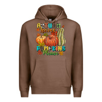 Chestnut Autumn leaves pumpkins please Premium Hoodie - NancyCooperArtShop