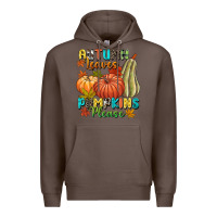 Coffee Autumn leaves pumpkins please Premium Hoodie - NancyCooperArtShop