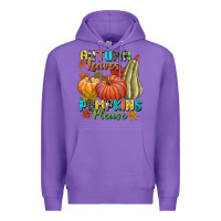 Purple Autumn leaves pumpkins please Premium Hoodie - NancyCooperArtShop