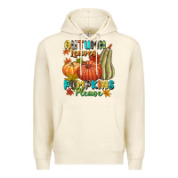 Sandshell Autumn leaves pumpkins please Premium Hoodie - NancyCooperArtShop