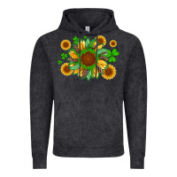 Vintage Black st patricks sunflowers with shamrock and glitters with leopard Vintage Hoodie - Artiststas