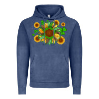 Vintage Denim st patricks sunflowers with shamrock and glitters with leopard Vintage Hoodie - Artiststas