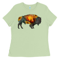 Matcha sunflower bison Ladies Tee - RanaPortraitStore